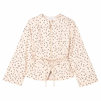 Carmen Says Women's Neutrals Cream Polka Dot Fuji Jacket In Pink