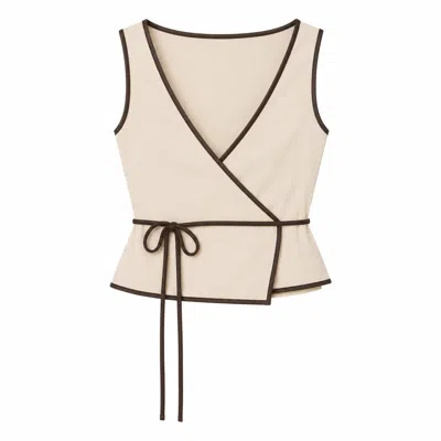 Carmen Says Women's Neutrals Serve White Sports Wrap Top