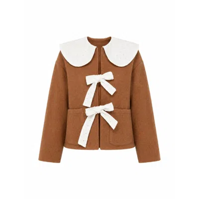 Carmen Says Women's Parfum Babydoll Collar Brown Jacket