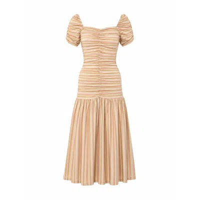 Carmen Says Women's Persephone Striped Dress In Brown