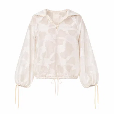 Carmen Says Women's Printworks White Balloon Blouse