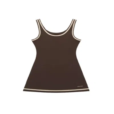 Carmen Says Women's Serve Brown Jersey Mini Sports Dress In Black