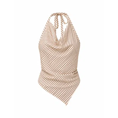Carmen Says Women's Sienna Striped Halter Top In Multi