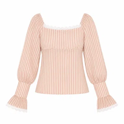 Carmen Says Women's Strawberry Crush Pink Striped Blouse