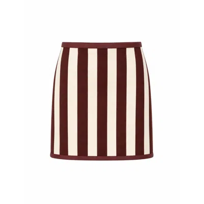 Carmen Says Women's Whistle Burgundy Striped Mini Skirt In Multi