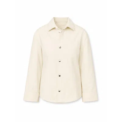 Carmen Says Women's White Agenda Cream Fitted Denim Over Shirt In Neutral