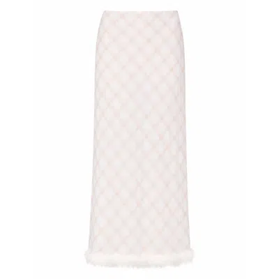 Carmen Says Women's White Plaid Balance Feather Skirt