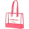 Carmen Sol Capri Clear Tote Bag In Pink
