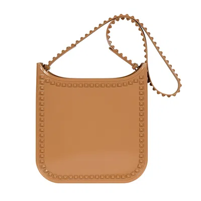 Carmen Sol Fico Large Crossbody In Nude