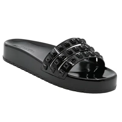 Carmen Sol Franco 3 Slides Black Shiny In Multi