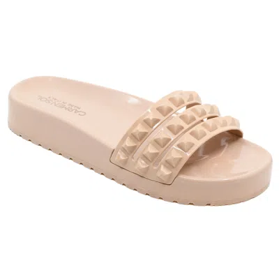 Carmen Sol Franco 3 Slides Blush Shiny In Neutral