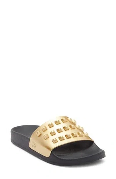 Carmen Sol Franco Waterproof Slide Sandal In Gold