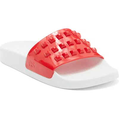 Carmen Sol Franco Waterproof Slide Sandal In Red