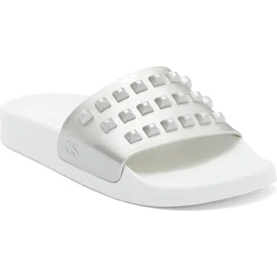 Carmen Sol Franco Waterproof Slide Sandal In Silver