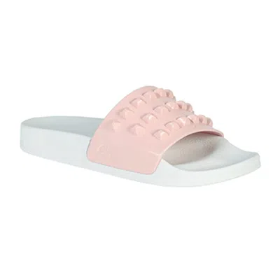 Carmen Sol Franco White Slides In Pink