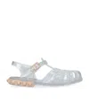Shop Carmen Sol Jelly Tommy Slides In Grey