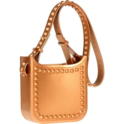Carmen Sol Lisa Small Studded Crossbody Bag In Rose Gold