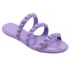 Carmen Sol Maria 3 Strap Flat Jelly Sandals In Purple