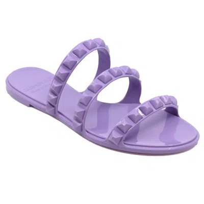 Carmen Sol Maria 3 Strap Flat Jelly Sandals In Violet