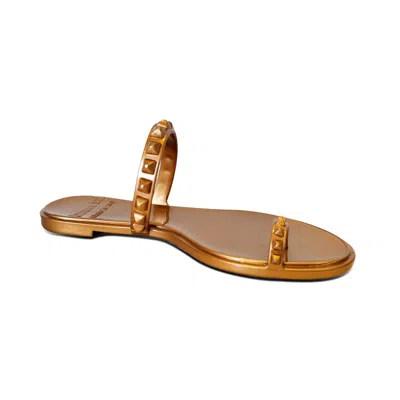 Carmen Sol Maria Flat Jelly Sandals In Gold