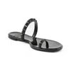 Carmen Sol Maria Flat Sandal In Black