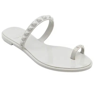 Carmen Sol Maria Flat Sandal Light Grey In Multi
