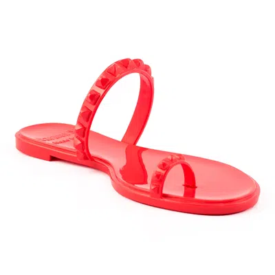 Carmen Sol Maria Flat Sandal In Red