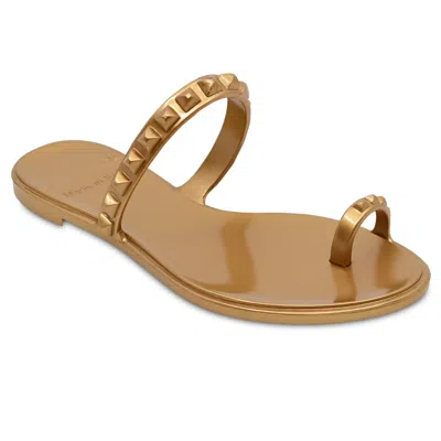 Carmen Sol Maria Flat Sandal Rose Gold- Metallic Jelly