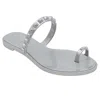 Carmen Sol Maria Flat Sandal In Gray