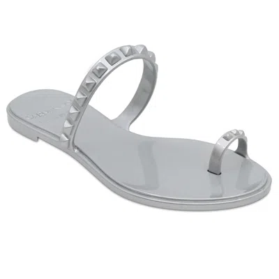 Carmen Sol Maria Flat Sandal Silver- Metallic Jelly In Multi