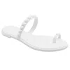 Carmen Sol Maria Flat Sandal White In Gray