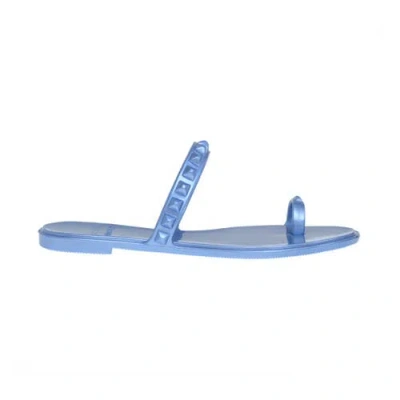 Carmen Sol Maria Flat Jelly Sandals In Baby Blue