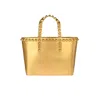 Carmen Sol Miriam Micro Mini Tote Metallic In Gold