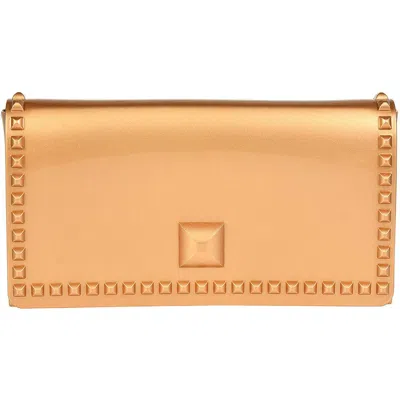Carmen Sol Nora Studded Flap Pochette In Rose Gold