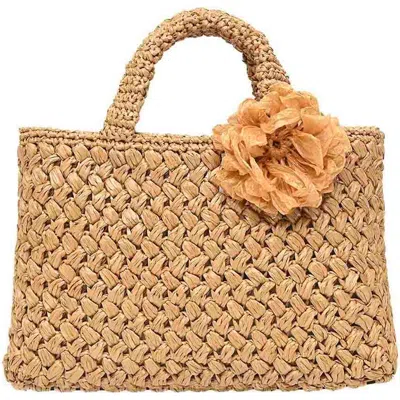 Carmen Sol Positano Raffia Small Bag In Gold