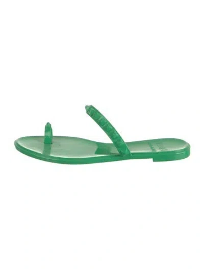 Pre-owned Carmen Sol Pvc Slides In Green