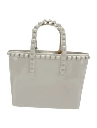 Pre-owned Carmen Sol Pvc Top Handle Bag In Gray