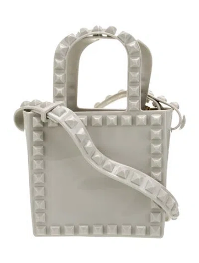 Pre-owned Carmen Sol Pvc Top Handle Bag In Gray