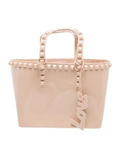 Pre-owned Carmen Sol Pvc Top Handle Bag In Neutral