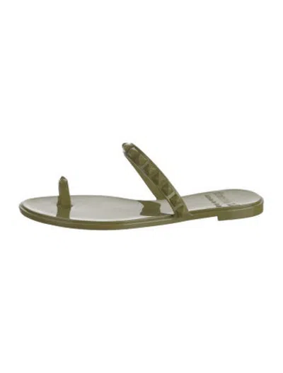 Pre-owned Carmen Sol Pvc T-strap Sandals In Green