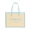 Carmen Sol Roma Canvas Large Tote In Blue
