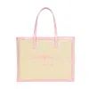 Carmen Sol Roma Canvas Large Tote In Pink
