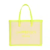 Carmen Sol Roma Canvas Large Tote In Neon-yellow