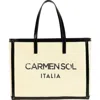 Carmen Sol Roma Canvas Large Tote In Neutral