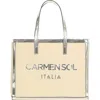 Carmen Sol Roma Tote Bag In Silver