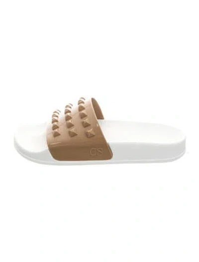 Pre-owned Carmen Sol Rubber Slides In White