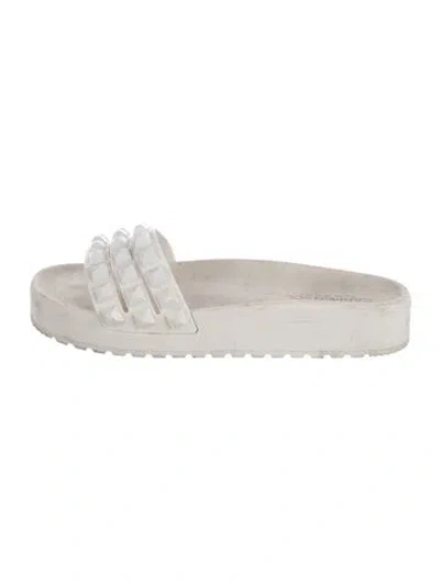 Pre-owned Carmen Sol Rubber Slides In White