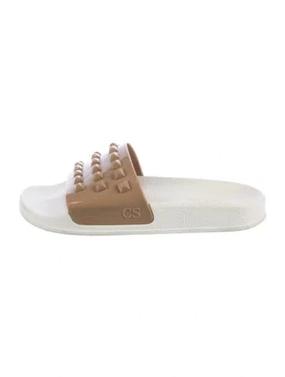 Pre-owned Carmen Sol Rubber Slides In White