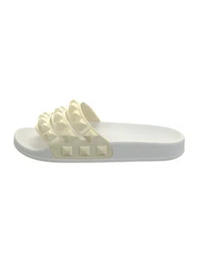 Pre-owned Carmen Sol Rubber Slides In White