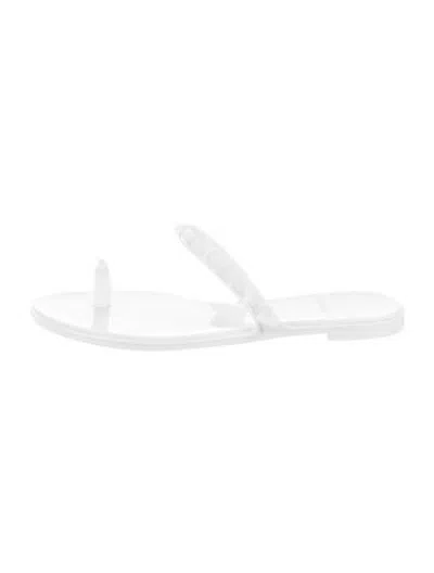Pre-owned Carmen Sol Rubber Slides In White